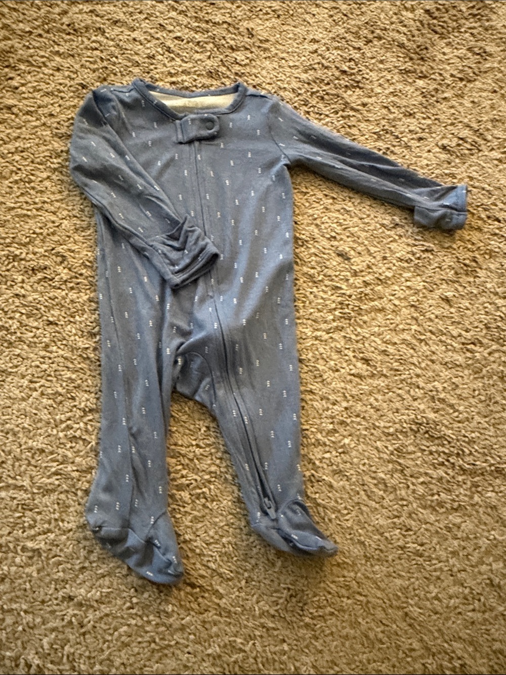 Carter's Slate Blue Footed One-Piece Pajamas